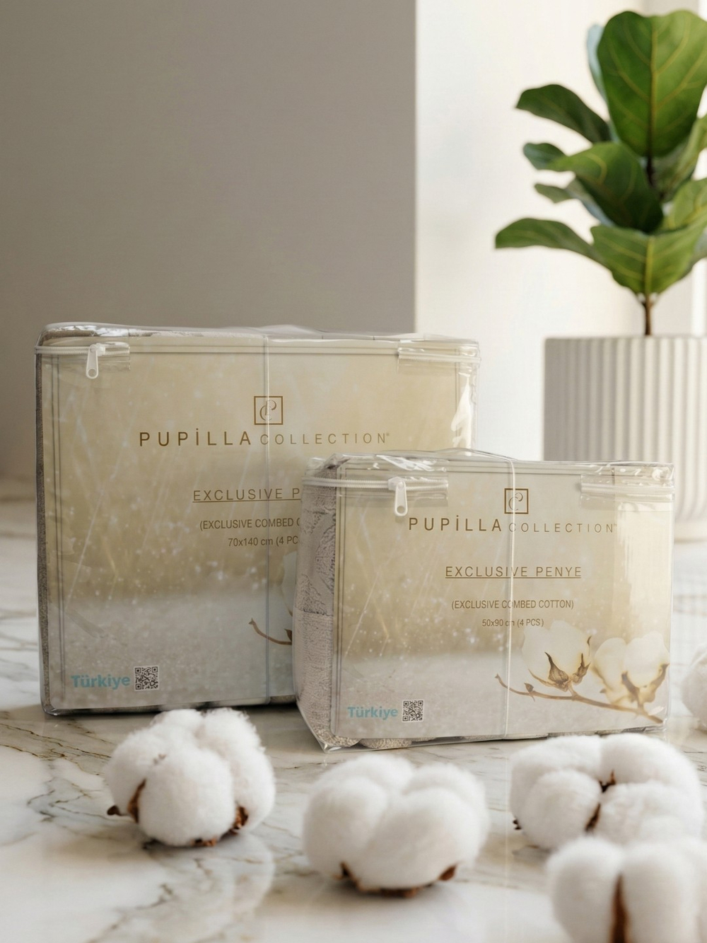PUPİLLA COLLECTİON Набор Полотенец CASAMIRO 70*140 4пр. 100% Хлопок