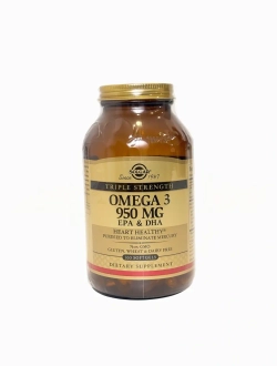 Solgar, Triple Strength Omega-3 950 mg, 100 Softgels | Тройная Омега-3 ЭПК и ДГК, 950 мг, 100 капсул