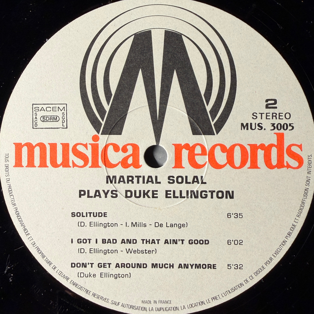Martial Solal ‎– Plays Duke Ellington (Франция 1975г.) Т