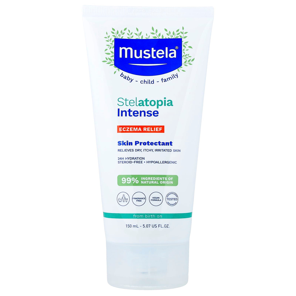 Mustela, Stelatopia Intense, средство от экземы, средство для защиты кожи, без отдушек, 150 мл (5,07 жидк. унц.)