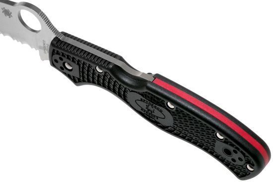 Складной нож Spyderco Rescue 3 Thin Red Line 14FSBKRD3 c клинком из стали VG-10, рукоять FRN