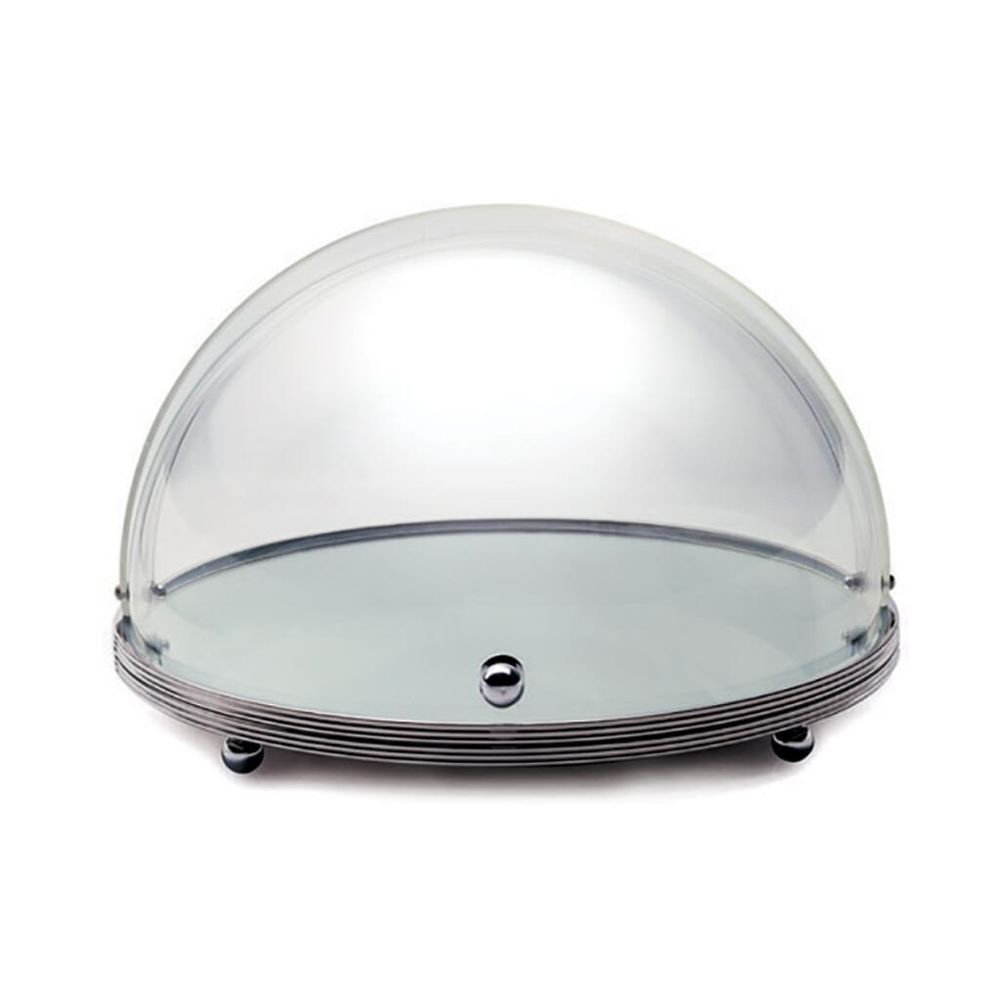 Поднос блюдо для выкладки d 51 см h29 см нерж. зеркало с пласт. Roll-top крышкой KINGO-HOTEL