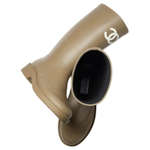 CHANEL Rubber Rain Boots Dark Beige Women"s