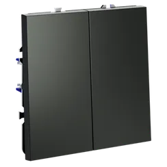 Выключатель с самовозвратом двухклавишный Voltum S70 Титан VLS020606
