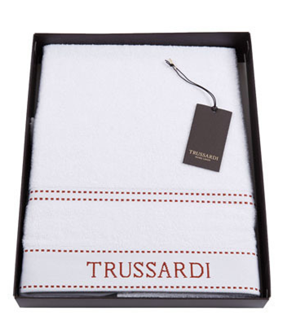 Полотенце 100x150 Trussardi Ribbon White белое