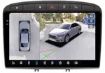 Магнитола для Peugeot 308 2007-2014, 408 2012-2022 - FarCar BX083M-360 монитор 9.5" 2K QLED на Android 13, Быстрая, CarPlay, 4G SIM-слот, 4 камеры в комплекте