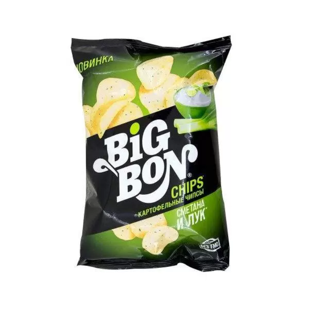 Чипсы Big Bon Сметана и лук 75 гр