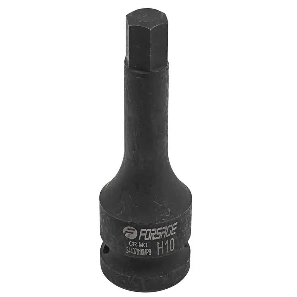 Головка-бита 6-гранная ударная 10мм,1/2'' Forsage F-24407810MPB