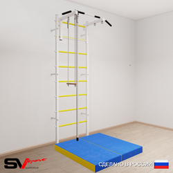 Шведская стенка Sv Sport усиленная 6154 (Турник стандарт/Канат/Трапеция/Мат 1м)