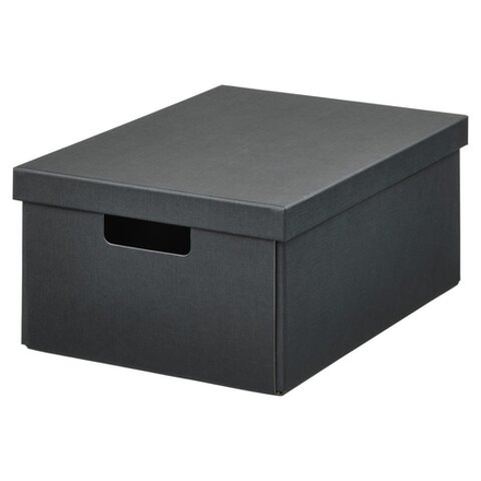IKEA FJÄDERHARV  (ИКЕА ФЙЭДЕРХАРВ)  -  Коробка с крышкой - антрацит 25x35x16 см