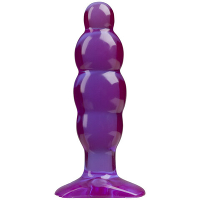 Фиолетовая рельефная анальная пробка SpectraGels Purple Anal Stuffer - 14 см. (Цвет: фиолетовый)