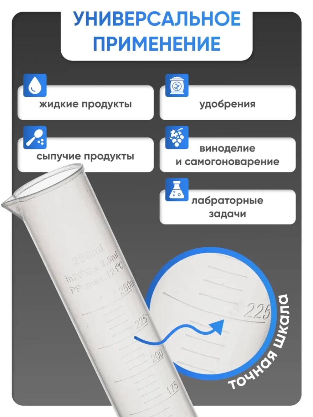 Цилиндр п/п 250 мл, Лаборио