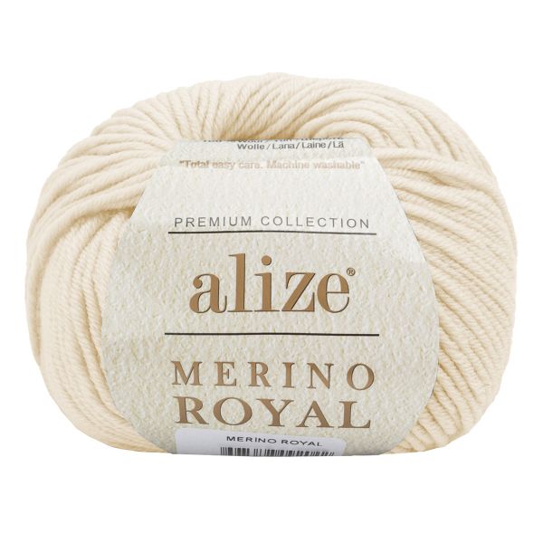Пряжа Alize (Ализе) Merino Royal / уп.10 мот. по 50 г, 100м, 62 молочный