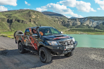 Бампер силовой передний Toyota Hilux 2012-2014 с доп. фарами и защитой бачка омывателя, на рестайлинг РИФ