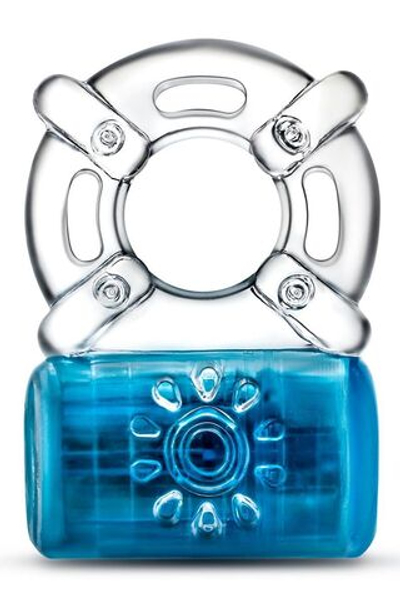 Синее эрекционное виброкольцо Pleaser Rechargeable C-Ring (Цвет: синий)