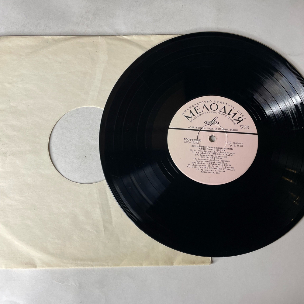 Винтажная виниловая пластинка LP Песни Великой Отечественной Войны (СССР 1977) Священная Война