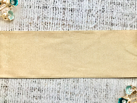 Лента атласная, ш. 5 см, 104 (17) золотисто-бежевый