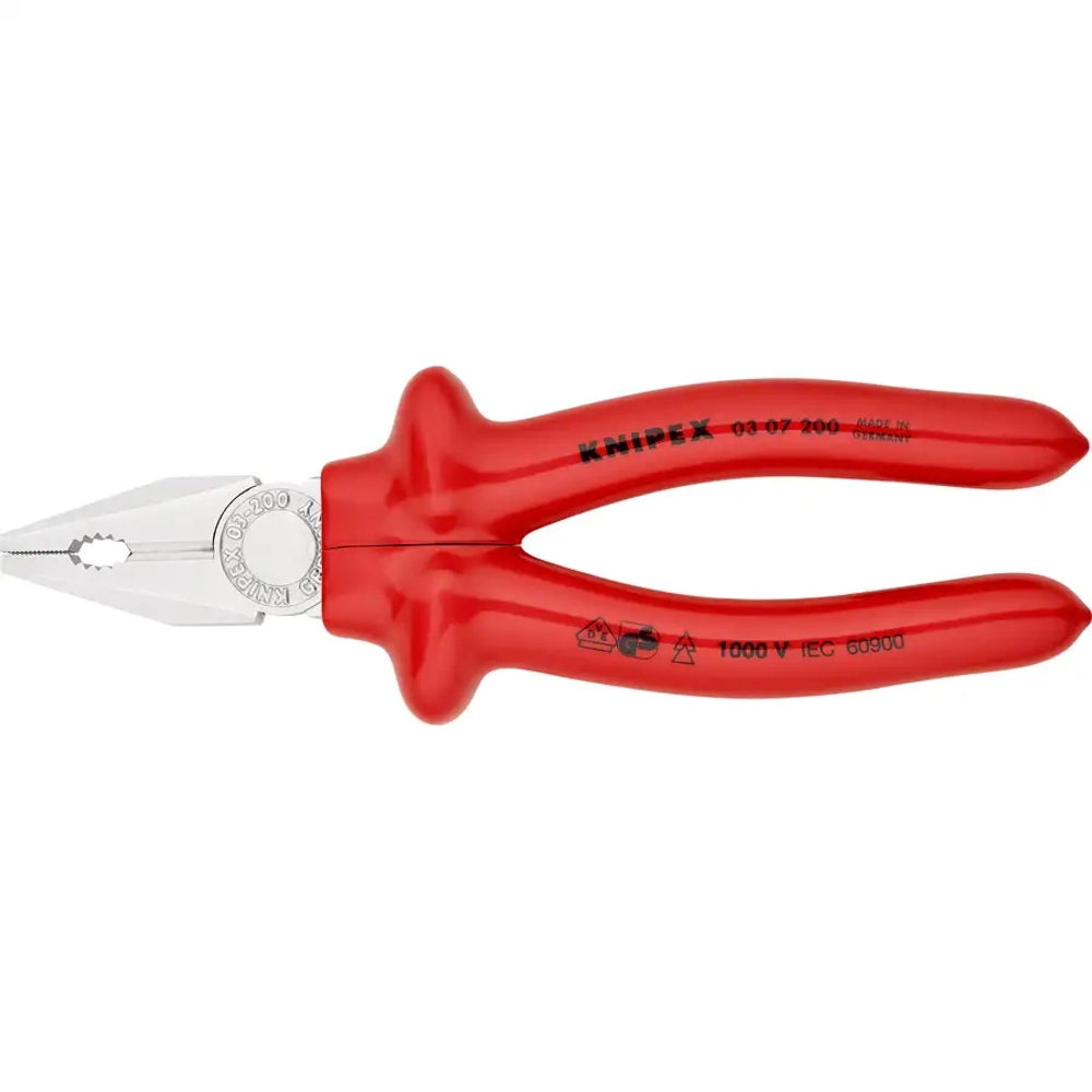 Плоскогубцы комбинированные хромированные 200 мм Knipex 03 07 200