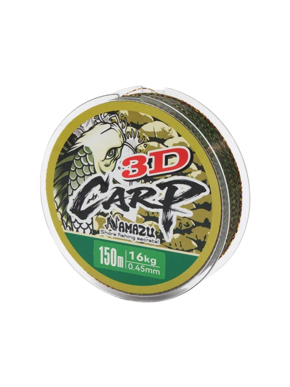 Леска 3D Carp, L-150 м, d-0,45 мм 3D Camo