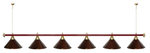 Лампа STARTBILLIARDS 6 пл. (плафоны зеленые,штанга золотая,фурнитура золото)