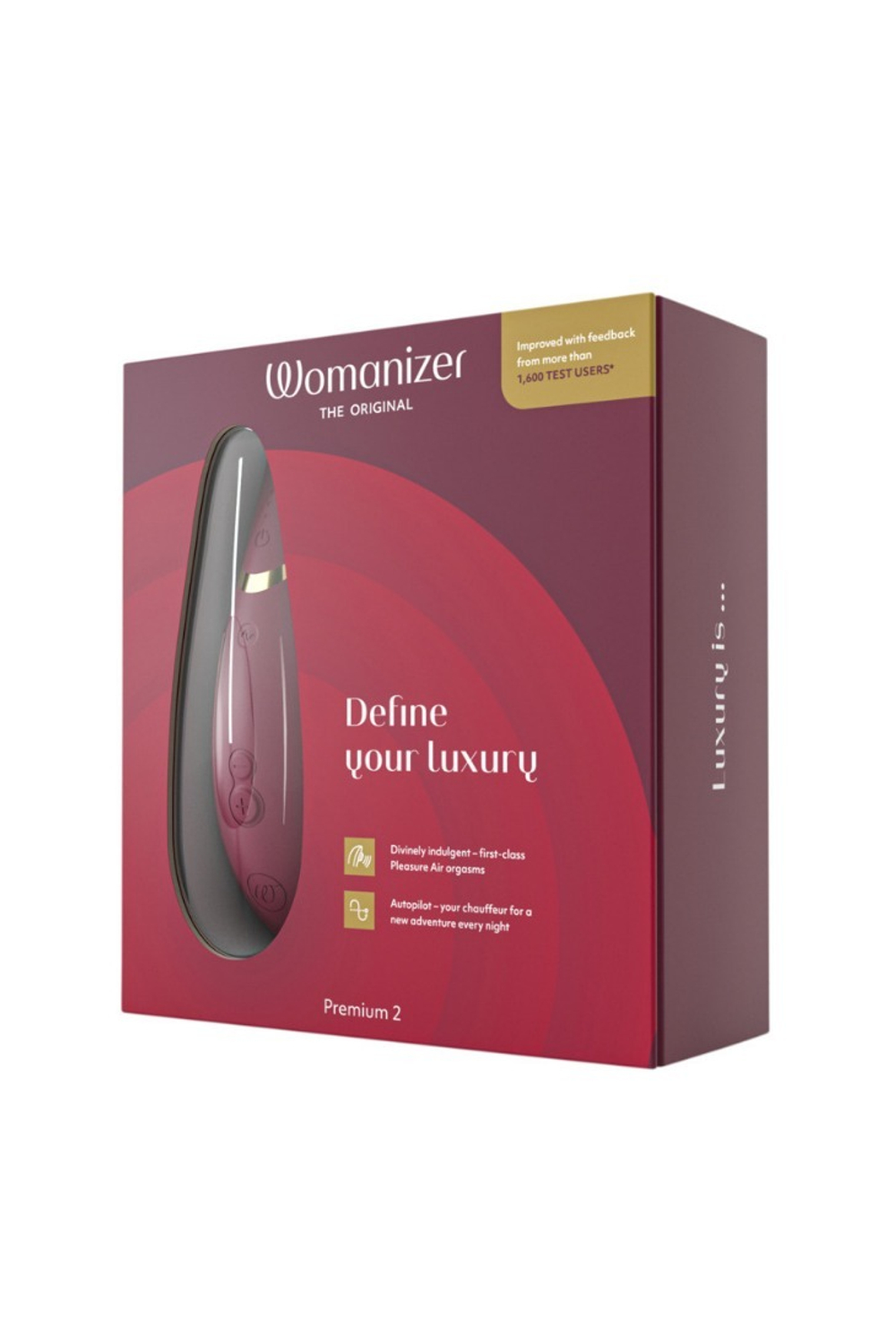 Womanizer Premium 2 - Бесконтактный клиторальный стимулятор, бордовый