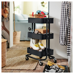 IKEA RÅSKOG  (ИКЕА РОСКОГ)  -  Тележка - чёрная 35x45x77 см