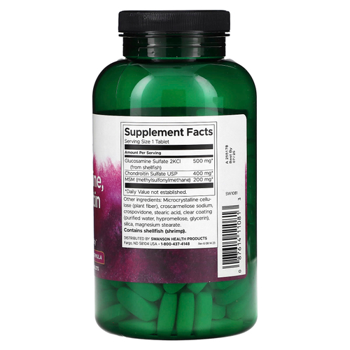 Swanson Vitamins, глюкозамин, хондроитин и МСМ, 240 таблеток