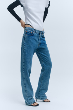 H&M X WARDROBE.NYC Прямые джинсы, светло-голубой