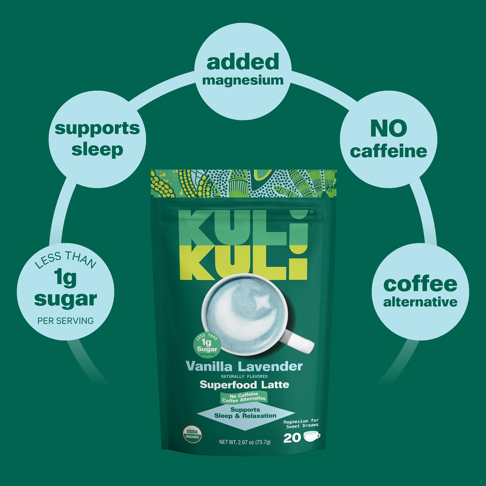 Kuli Kuli, Organic Superfood Latte, ваниль и лаванда, 75,7 г (2,67 унции)