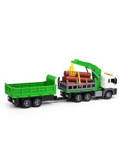 Игровая машинка Лесовоз с прицепом, на батарейках (JS150A)