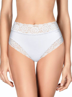 Высокие трусики-слипы с широкой кружевной оторочкой Dolce Micro (Размер: XL) (Цвет: белый)