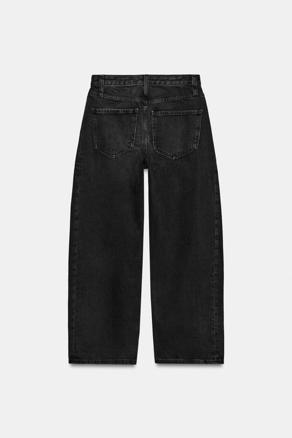 ZARA ДЖИНСЫ ZW COLLECTION ANKLE RELAXED СО СРЕДНЕЙ ПОСАДКОЙ, ЧЕРНЫЙ