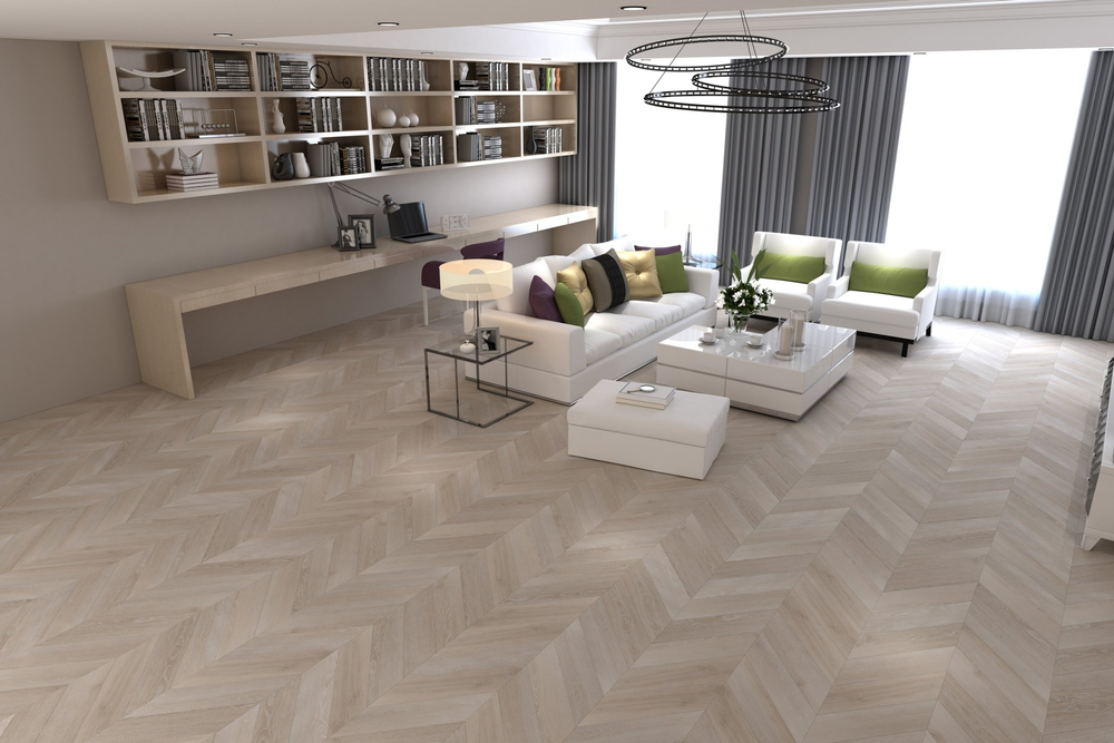 Кварц-винил SPC Damy Floor Chevron SPC 0,75мм 5,2 мм ПАЛЕ-РОЯЛЬ 1.676 м2