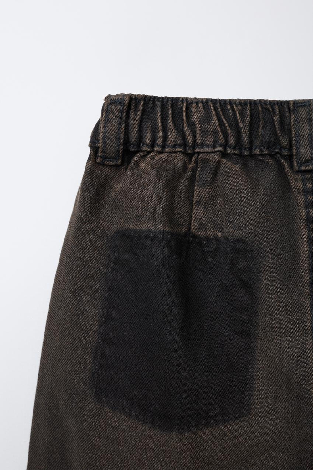 ZARA ДЖИНСЫ BARREL OVERDYE МАРРОНОВЫЕ, ТЕМНО-КОРИЧНЕВЫЙ