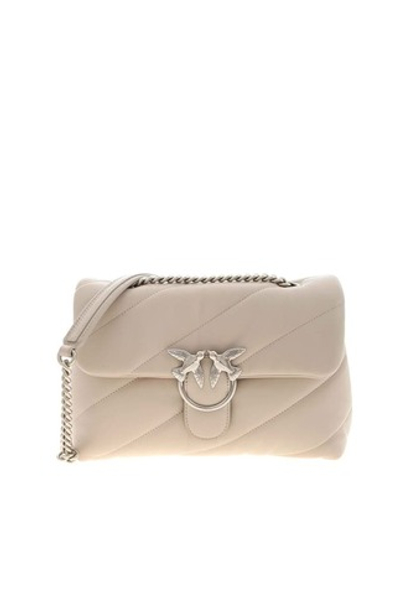 MINI LOVE BAG PUFF MAXI QUILT – creme silver