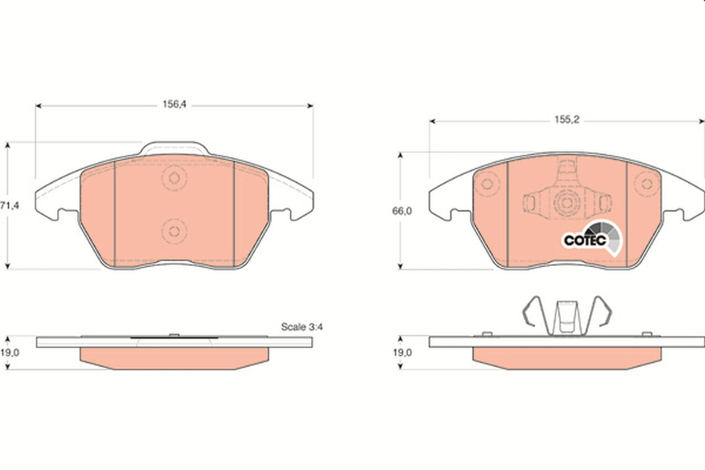 TRW - GDB1605-TRW - Brake Pad Set, disc brake