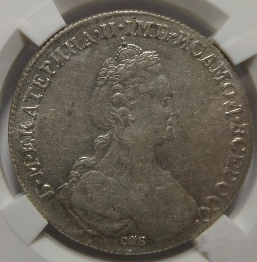 Рубль 1779 года СПБ-ФЛ в слабе ННР AU53. Серебро.