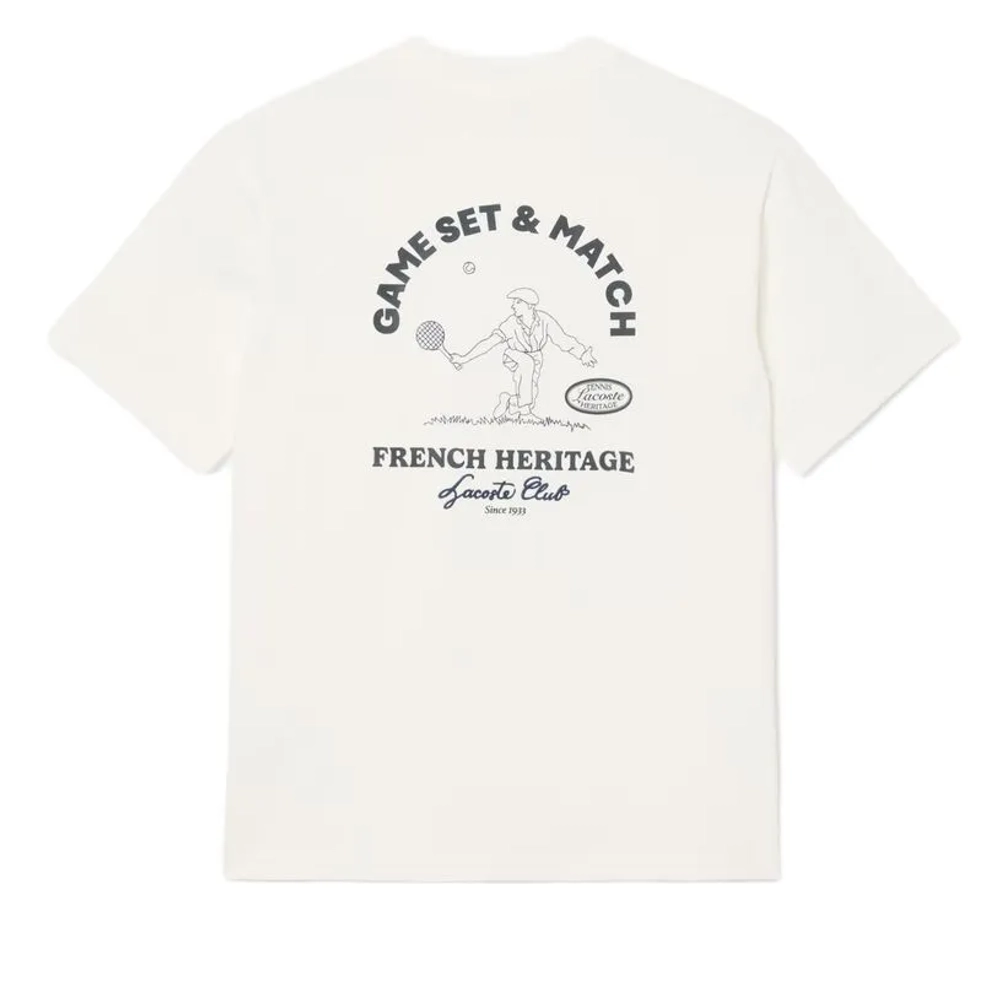 Теннисная футболка Lacoste Ultra Dry Tennis Heritage Graphic - white