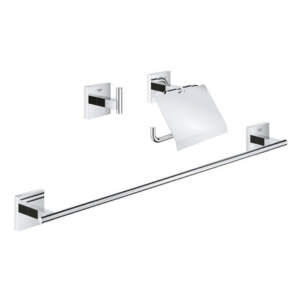 Набор аксессуаров GROHE Start Cube 3 в 1 (крючок для банного халата, держатель для туалетной бумаги с крышкой, держатель полотенца) 41124000