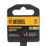Отвертка PZ0x75 мм, CrV, трехкомпонентная рукоятка Denzel — фото 4