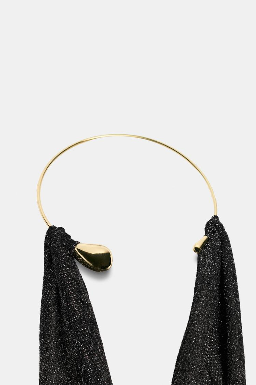 ZARA ТОП С МЕТАЛЛИЧЕСКИМ ЧОКЕРОМ, ЧЕРНЫЙ