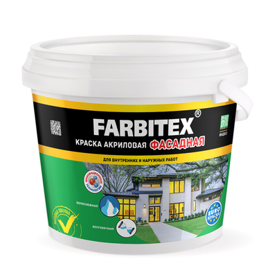 Краска акриловая фасадная 1,1 кг FARBITEX