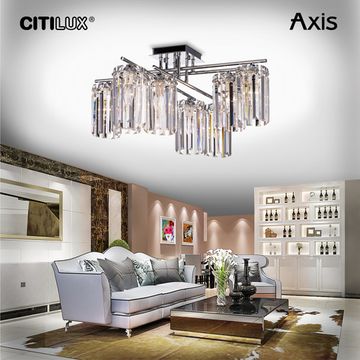 Люстра хрустальная потолочная 8*Е14 CL313281 хром Axis Citilux