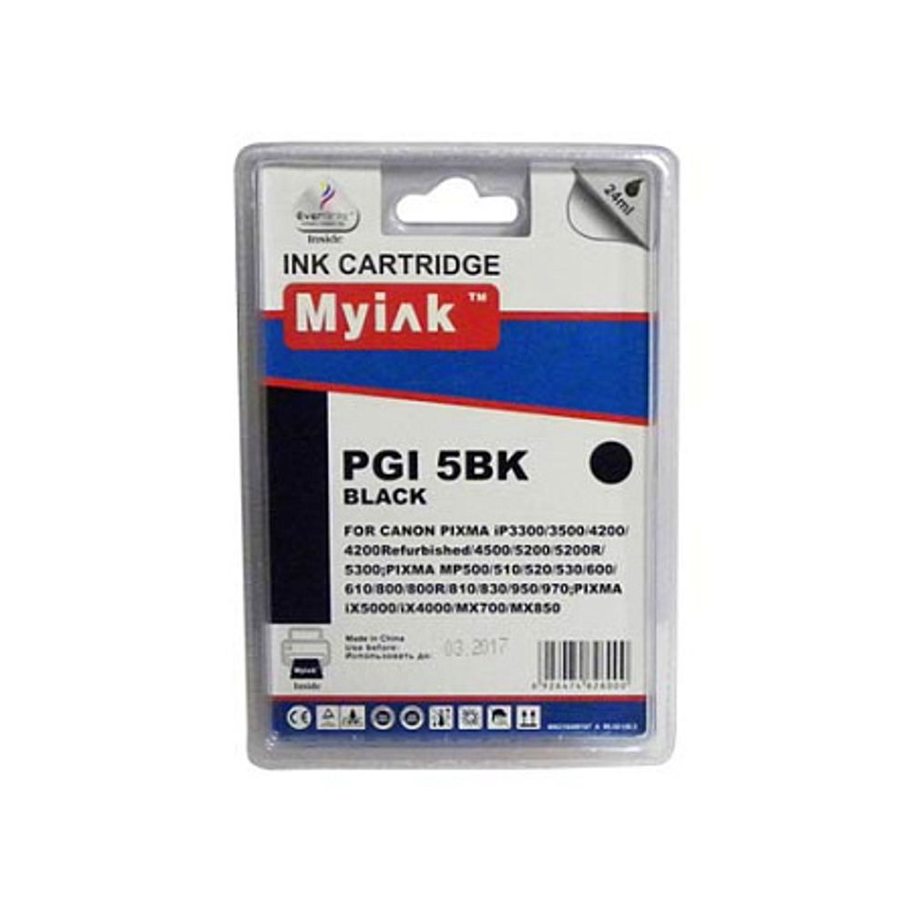Картридж MyInk, аналог CANON PGI-5BK для PIXMA IP-3300/4200/5300 Black (24ml, Pigment)