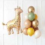 Шар (45''/114 см) Фигура, Жираф, Бежевый/Золото, 1 шт.