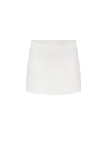 white mini skirt