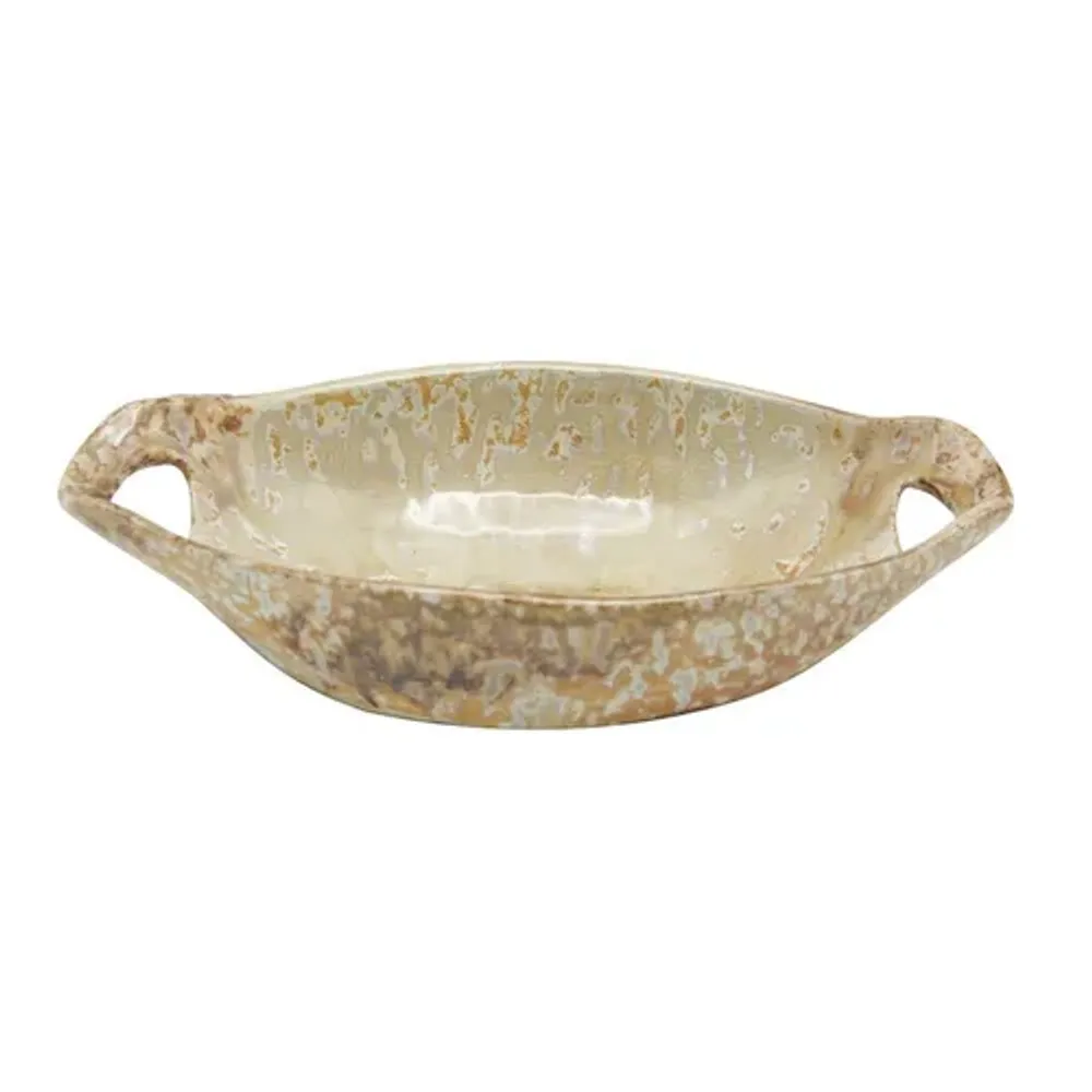 Блюдо овальное 24*12,5 см h5,5 см 210 мл для закусок Pearl Sea Stone с ручками Frutti di Mare [4]