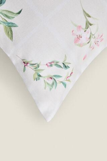 ZARA HOME ЧЕХОЛ ДЛЯ ДЕКОРАТИВНОЙ ПОДУШКИ С ПРИНТОМ «ЦВЕТЫ», ЭКРЮ