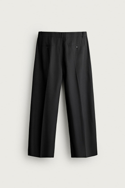 ZARA БРЮКИ RELAXED FIT СО СКЛАДКАМИ, ЧЕРНЫЙ