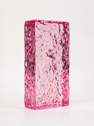 Стеклянный кирпич Glassio Айс розовый 20x10x5 см